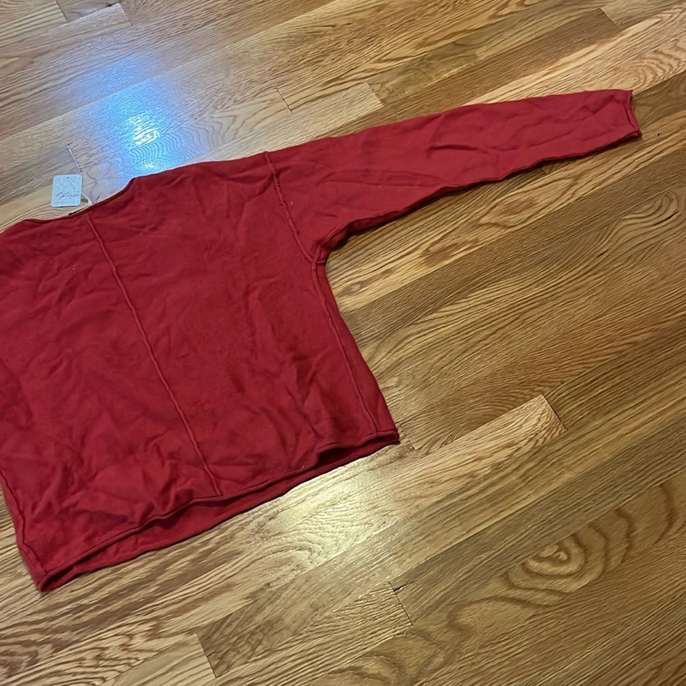 NWT Free People Harmony Cashmere V Sweater in Red. Size Small - Picture 15 of 15